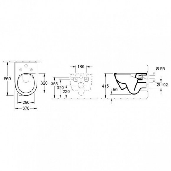 Унитаз подвесной Villeroy&Boch Subway 2.0 ViFresh + сиденье Soft Close Slim 9M78S101 (5614A101+9M78S101)