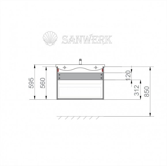 Тумба SANWERK ALESSA AIR 80 с умывальником Канте (MV0000604)