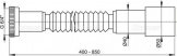 Гибкое соединение Alcaplast 6/4"×40/50 для сливных систем, металл (A78) 18466