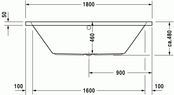 Ванна акриловая Duravit Vero 180х80 прямоугольная универсальная (700135000000000)