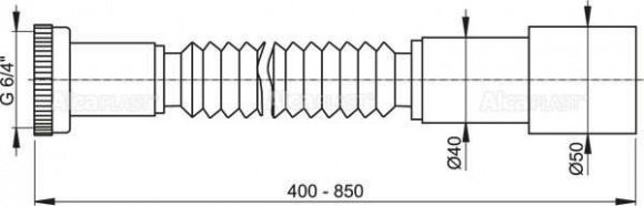 Гибкое соединение Alcaplast 6/4"×40/50 для сливных систем, металл (A78)