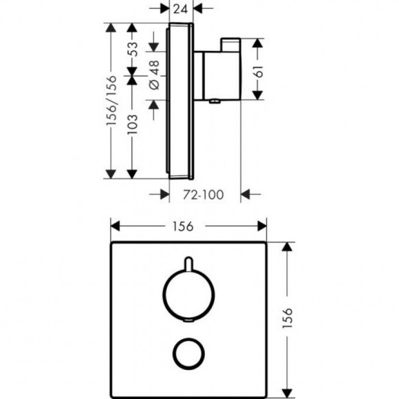Смеситель для душа скрытого монтажа Hansgrohe ShowerSelect термостатический (15735400)