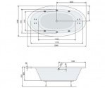 Ванна акриловая Pool Spa Aura 204х103 отдельностоящая + ножки (PWRVO10ZN000000) 78039
