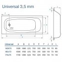 Ванна стальная Koller Pool Universal 160x70 прямоугольная (B60HAH00E+APMROS100) 76080