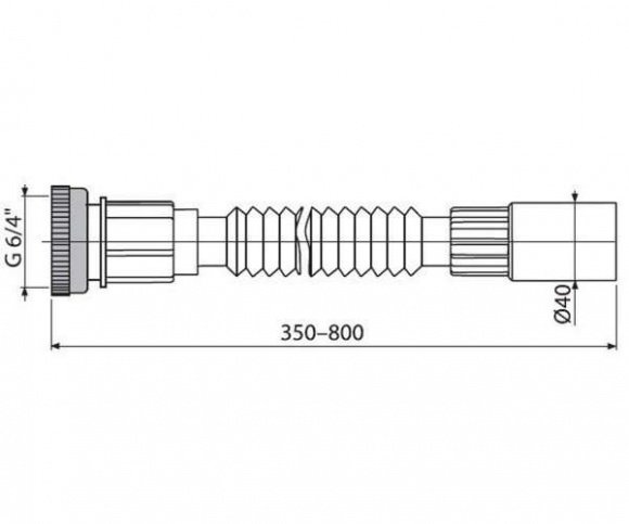 Гибкое соединение Alcaplast 6/4"×40 для сливных систем, металл (A790)