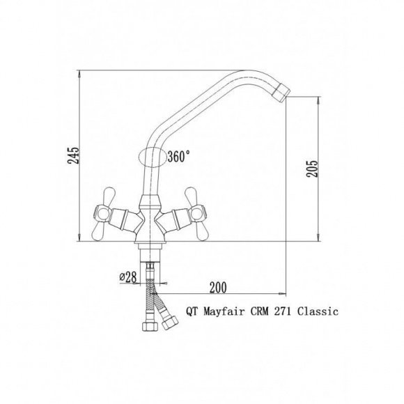 Смеситель кухонный Q-Tap Mayfair CRM 271  (QTMAYCRM271K)