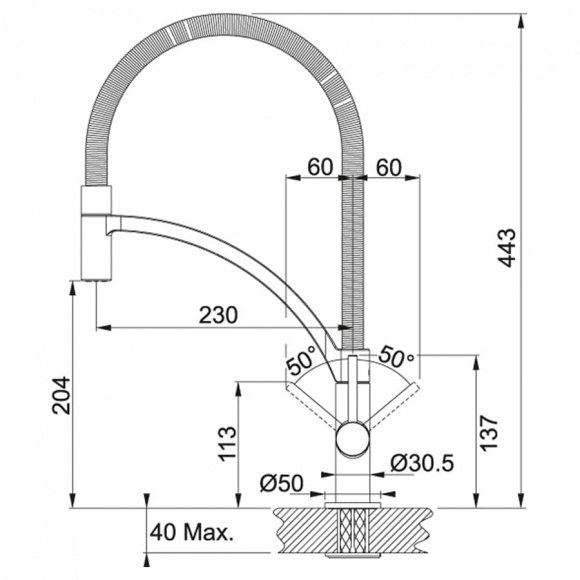 Смеситель кухонный Franke Babil Semi-Pro 115.0266.030