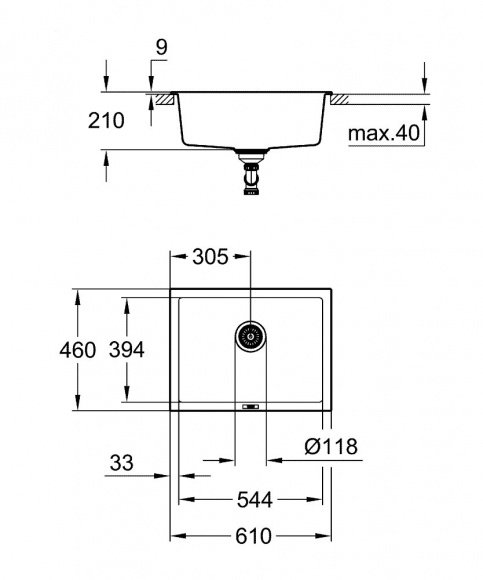 Кухонная мойка Grohe EX Sink K700 Undermount (31655AT0)