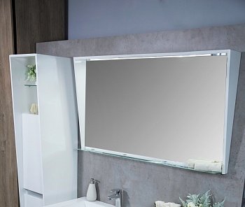 Зеркальный шкаф Fancy Marble МС Cyprus 1250 белый (ШЗ Cyprus Б) фото