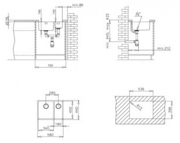 Кухонная мойка Teka BE LINEA R15 2B 580 полированная (10125167)