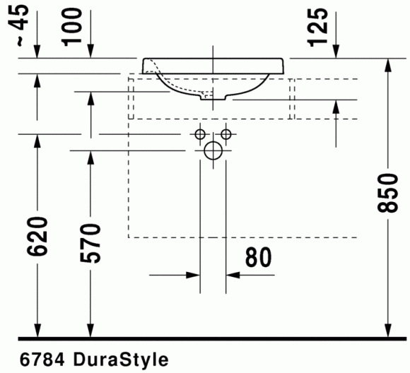 Умывальник Duravit DuraStyle 43 см на столешницу (0372430000)
