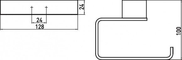 Держатель для туалетной бумаги Emco Loft black без крышки (0500 133 01)