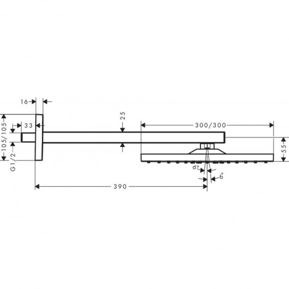 Верхний душ Hansgrohe RAINDANCE E 300 (26238990)