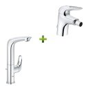 Смеситель для биде Grohe Eurostyle New хром + Смеситель для умывальника Grohe Eurostyle New L хром 114816