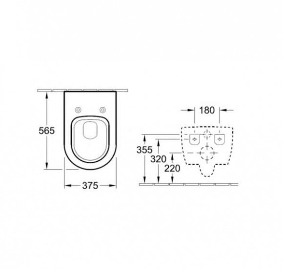 Унитаз подвесной Villeroy&Boch Subway 2.0 DirectFlush без ободка (5614R001)