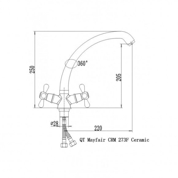 Смеситель кухонный Q-Tap Mayfair CRM 273F  (QTMAYCRM273F)