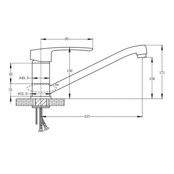 Смеситель кухонный Potato P4233  (POTP4233)