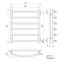 Полотенцесушитель водяной Laris Классик П6 500х600 мц 500 боковое подключение (71207592) 95110