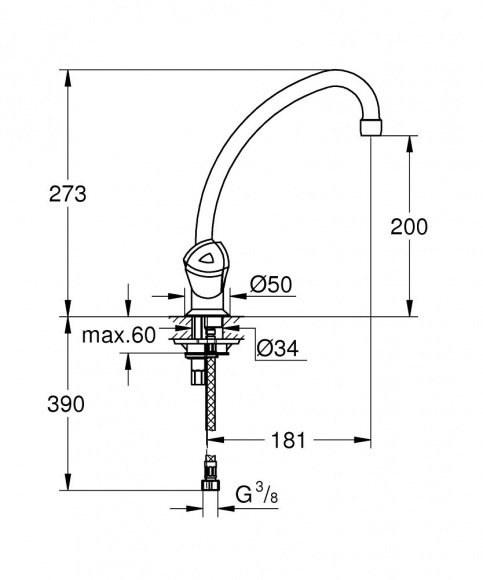 Смеситель кухонный Grohe Costa однорычажный (31072000)