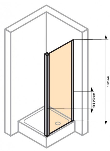 Неподвижная душевая стенка Huppe X1 100 см боковая (140507.069.321)