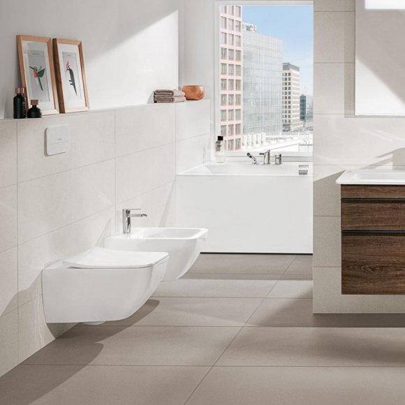 Унитаз подвесной Villeroy&Boch Venticello без ободка + сиденье Soft Close Slim (4611RSR1)