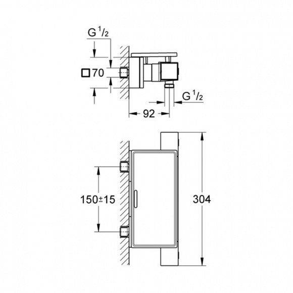 Смеситель для душа Grohe Grohtherm Cube термостатический (34491000)