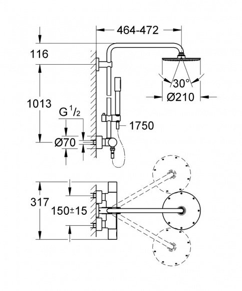 Душевая система Grohe Rainshower System (27032001)