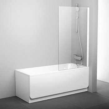 Шторка для ванны Ravak PVS1-80 белый transparent фото
