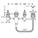 Смеситель для ванны Hansgrohe Focus E 2 на 4 отверстия + Скрытая часть смесителя для ванны Hansgrohe ВЧ на 4 отверстия на борт 114847