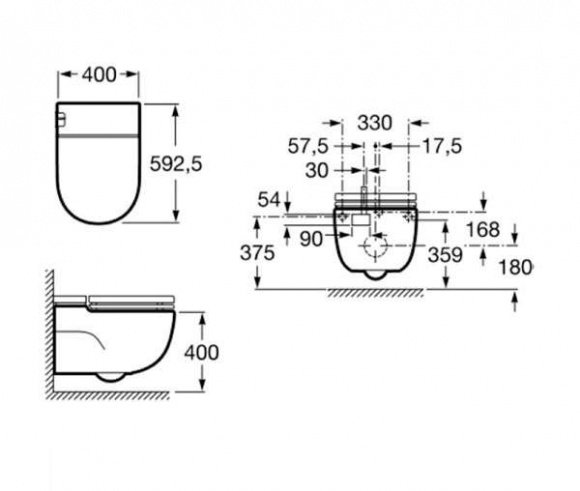 Унитаз подвесной Roca Meridian-N In-Tank Duroplast Soft Close (A893301000)