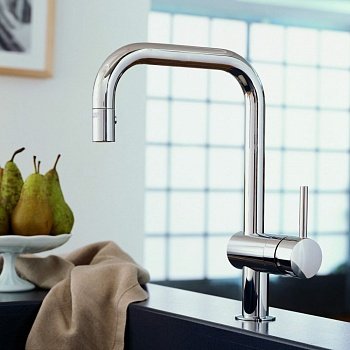 Смеситель кухонный Grohe Minta выдвижной излив хром (32322000) фото