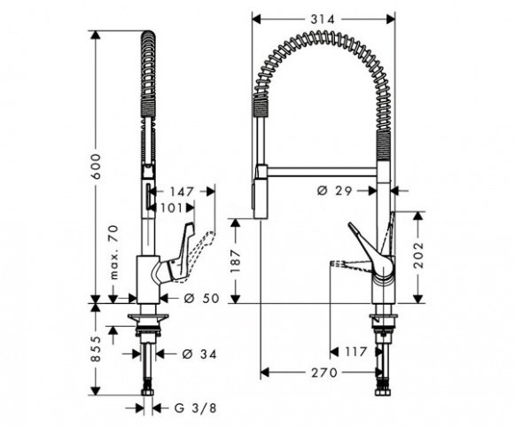 Смеситель кухонный Hansgrohe Cento XXL однорычажный (14806000)