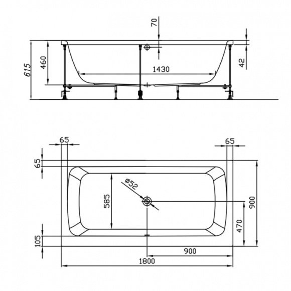 Ванна акриловая Kolpa San Bell 180x90 (961765)