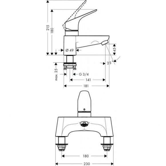 Смеситель для ванны Hansgrohe Focus (31523000)