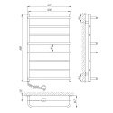 Полотенцесушитель электрический Laris Зебра Комфорт ЧК8 500х800 подключение слева (75201003) 96292