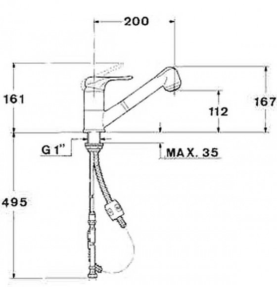 Смеситель кухонный Teka MB2 LP (MS1 Ext) антрацит (40971802NG)