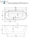 Ванна акриловая Besco VICTORIA ретро 160х75 черная снаружи/белая внутри с сифоном (NAVARA22668) 178629