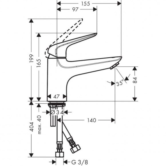 Смеситель для ванны Hansgrohe Novus (71322000)