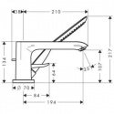 Наружная часть смесителя для ванны Hansgrohe Metris на 3 отверстия (31190000) 43290