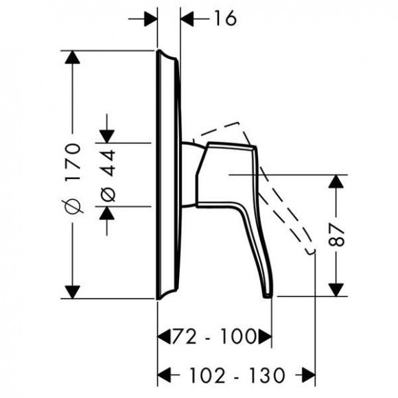 Наружная часть смесителя для душа Hansgrohe Metris Classic (31676000)