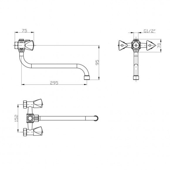 Смеситель для ванны GF Italy /S-24-143S  (GFCRMS24143S)