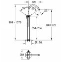 Смеситель для биде Grohe Grandera хром + Смеситель для ванны Grohe Grandera напольный 114830