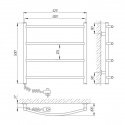 Полотенцесушитель электрический Laris Зебра Классик ЧК4 500х500 подключение слева (75201007) 189027