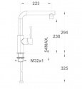 Смеситель кухонный Teka Inox H1 (INX 914) нержавеющая сталь (749140210) 53035