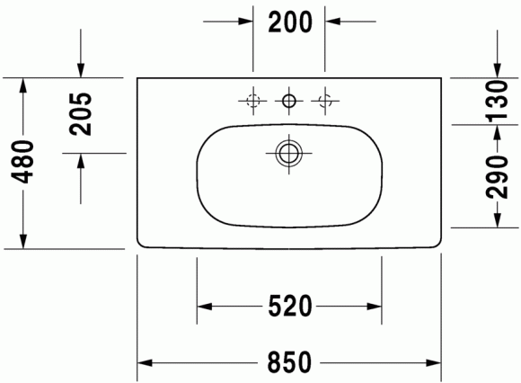 Умывальник Duravit D-code 85 см (03428500002)