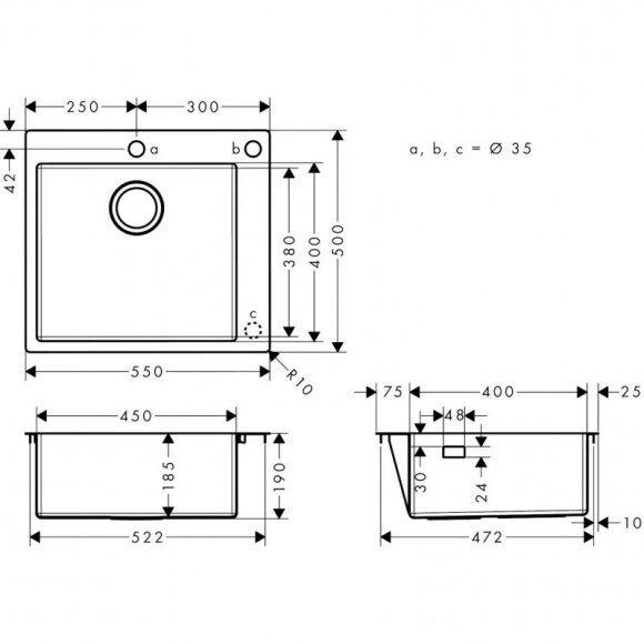 Кухонная мойка Hansgrohe S712-F450 (43305800)