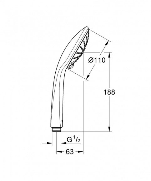 Ручной душ Grohe Euphoria 110 Massage 3 режима, хром (26513000)