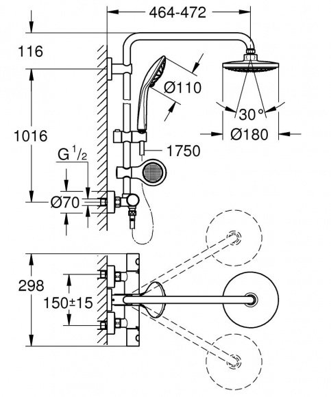 Душевая система Grohe Euphoria System 180 (26273000)