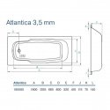 Ванна стальная Koller Pool Atlantica 180x80 прямоугольная anti-slip (B80JTI00E+APMROS100+FRESH) 76200