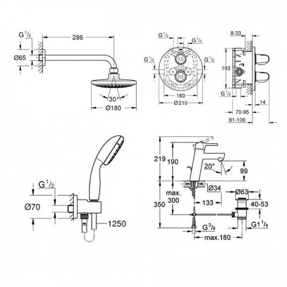 Душевая система Grohe скрытого монтажа (346234)